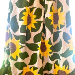 Kickee pants sunflower field dress 6-12 months with built in snaps under dress